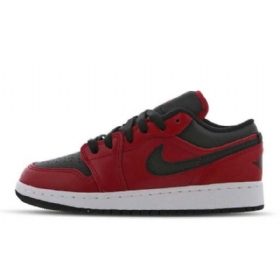 Nike Air Jordan 1 Low Tops Gs Sko Til Mænd Rød Sort