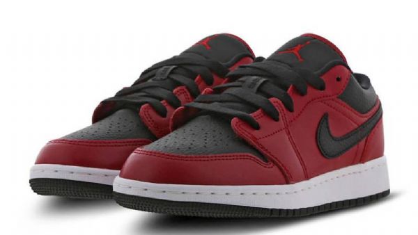 Nike Air Jordan 1 Low Tops Gs Sko Til Mænd Rød Sort