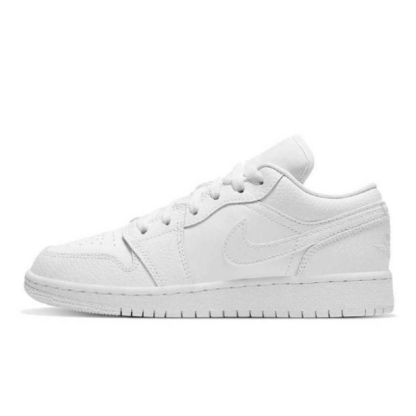 Nike Air Jordan 1 Low Tops Gs Triple Sko Til Damer Hvid