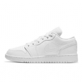 Nike Air Jordan 1 Low Tops Gs Triple Sko Til Mænd Hvid