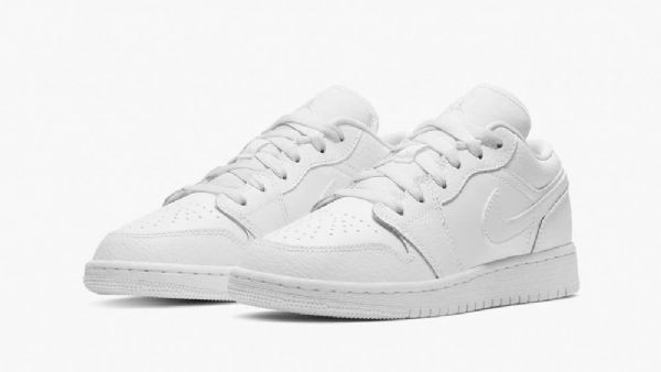 Nike Air Jordan 1 Low Tops Gs Triple Sko Til Mænd Hvid