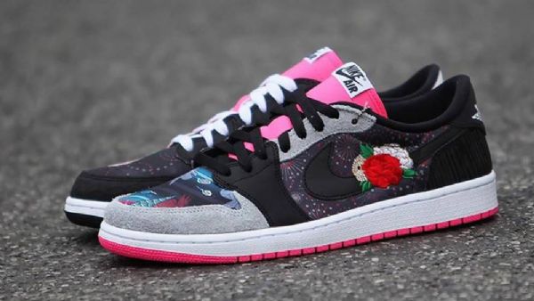Nike Air Jordan 1 Low Tops Kinesisk Nytårssko Til Mænd Sort