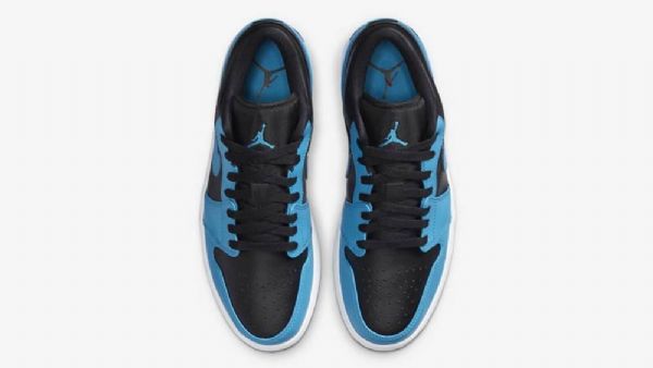 Nike Air Jordan 1 Low Tops Laser Sko Til Damer Blå Sort