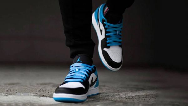 Nike Air Jordan 1 Low Tops Laser Sko Til Mænd Blå