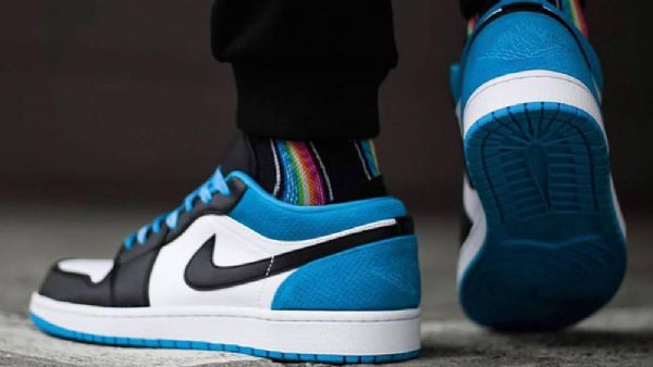 Nike Air Jordan 1 Low Tops Laser Sko Til Mænd Blå