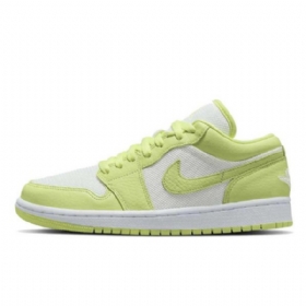 Nike Air Jordan 1 Low Tops Limelight Sko Til Damer Grøn Hvid