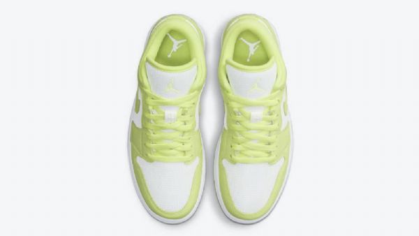 Nike Air Jordan 1 Low Tops Limelight Sko Til Damer Grøn Hvid