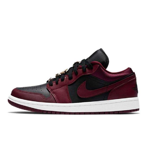 Nike Air Jordan 1 Low Tops Maroon Sko Til Damer Burgundy Sort