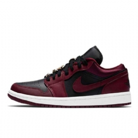 Nike Air Jordan 1 Low Tops Maroon Sko Til Mænd Burgundy Sort