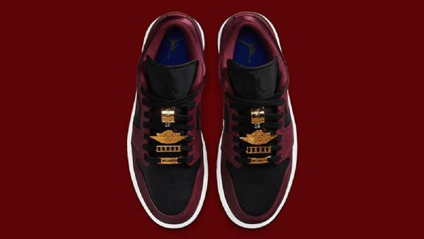 Nike Air Jordan 1 Low Tops Maroon Sko Til Mænd Burgundy Sort