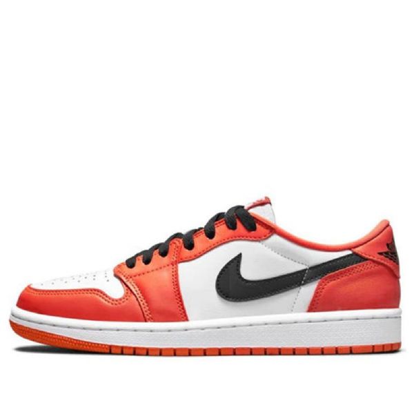 Nike Air Jordan 1 Low Tops Og Retro Basketball Sko Til Damer Orange Hvid