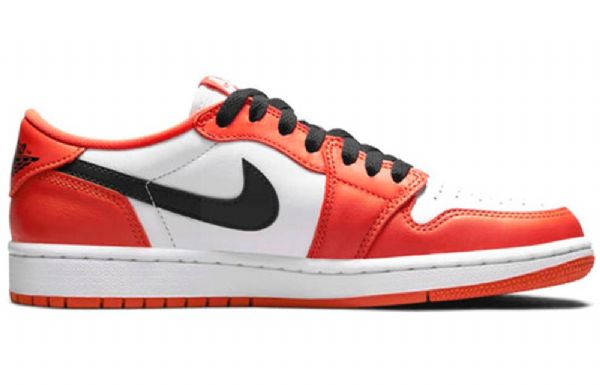 Nike Air Jordan 1 Low Tops Og Retro Basketball Sko Til Damer Orange Hvid