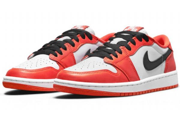 Nike Air Jordan 1 Low Tops Og Retro Basketball Sko Til Damer Orange Hvid