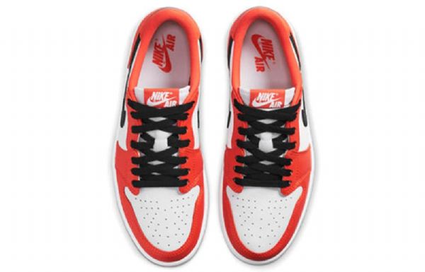 Nike Air Jordan 1 Low Tops Og Retro Basketball Sko Til Damer Orange Hvid