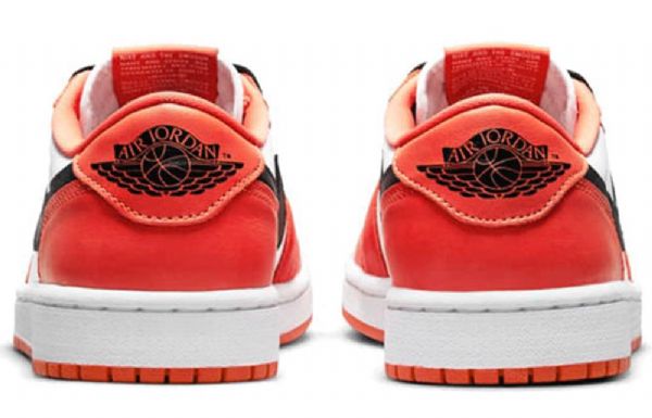 Nike Air Jordan 1 Low Tops Og Retro Basketball Sko Til Damer Orange Hvid