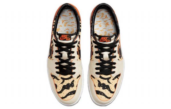 Nike Air Jordan 1 Low Tops Og Retro Basketball Sko Til Mænd Leopard Beige