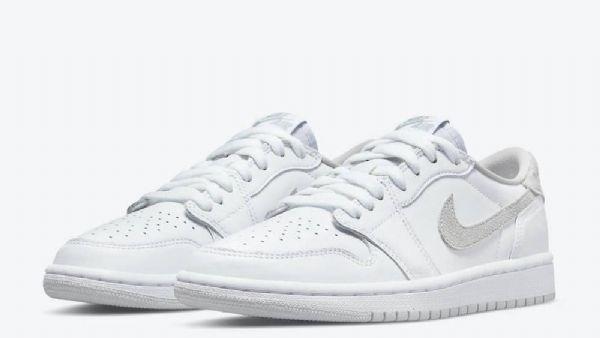 Nike Air Jordan 1 Low Tops Og Sko Til Damer Hvid Grå