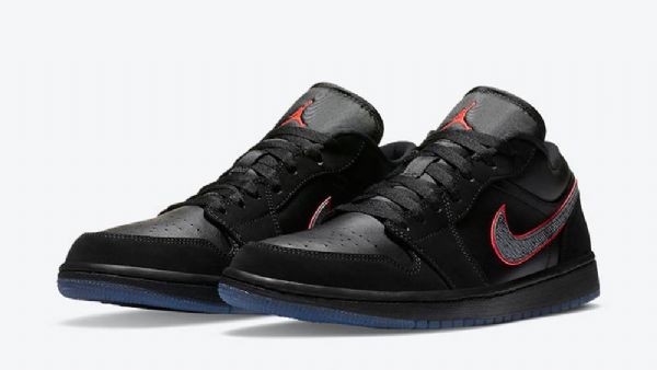 Nike Air Jordan 1 Low Tops Orbit Sko Til Mænd Sort Rød