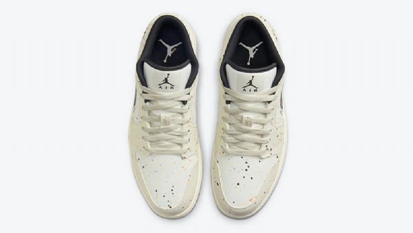 Nike Air Jordan 1 Low Tops Paint Splatter Penselstrøg Sko Til Mænd Khaki