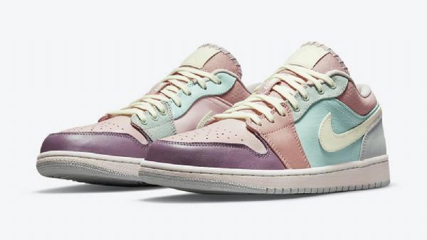 Nike Air Jordan 1 Low Tops Pastel Sko Til Mænd Flerfarvet