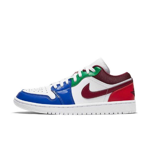 Nike Air Jordan 1 Low Tops Patent-color Sko Til Kvinder Flerfarvet