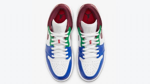 Nike Air Jordan 1 Low Tops Patent-color Sko Til Mænd Flerfarvet