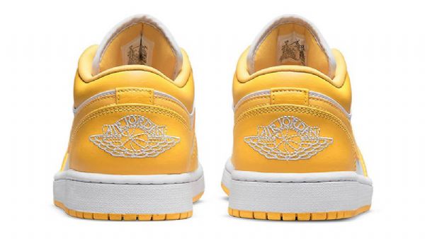 Nike Air Jordan 1 Low Tops Pollen Sko Til Damer Gul Hvid