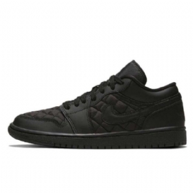 Nike Air Jordan 1 Low Tops Polstrede Tredobbelte Sko Til Mænd Sort