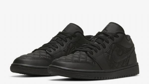 Nike Air Jordan 1 Low Tops Polstrede Tredobbelte Sko Til Mænd Sort