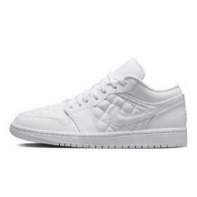 Nike Air Jordan 1 Low Tops Polstrede Triple Sko Til Damer Hvid