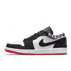 Nike Air Jordan 1 Low Tops Quai 54 Sko Til Mænd Sort Grå