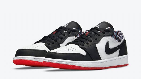 Nike Air Jordan 1 Low Tops Quai 54 Sko Til Mænd Sort Grå