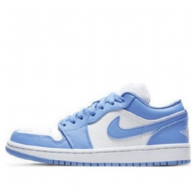 Nike Air Jordan 1 Low Tops Retro Basketball Sko Til Damer Blå Hvid