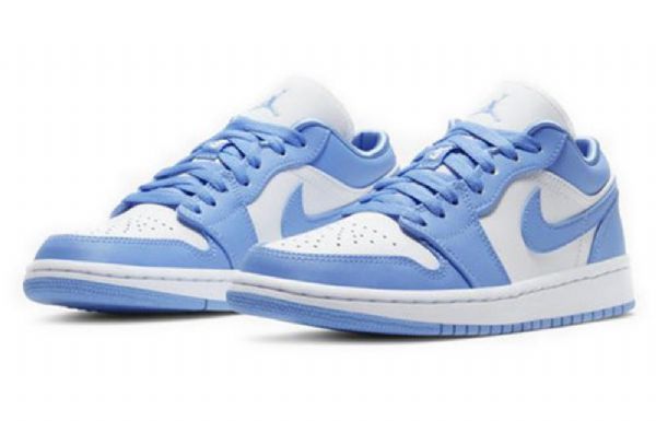 Nike Air Jordan 1 Low Tops Retro Basketball Sko Til Damer Blå Hvid