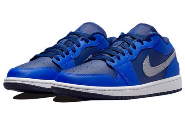 Nike Air Jordan 1 Low Tops Retro Basketball Sko Til Damer Blå Hvid