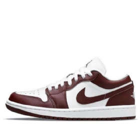 Nike Air Jordan 1 Low Tops Retro Basketball Sko Til Damer Burgundy Hvid