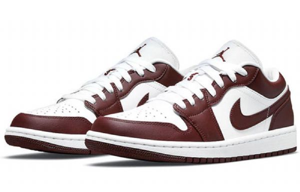 Nike Air Jordan 1 Low Tops Retro Basketball Sko Til Damer Burgundy Hvid