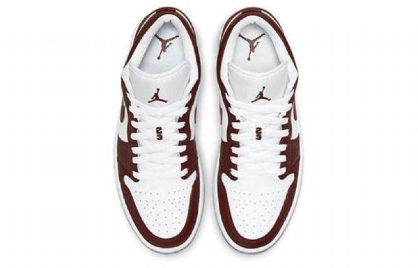 Nike Air Jordan 1 Low Tops Retro Basketball Sko Til Damer Burgundy Hvid