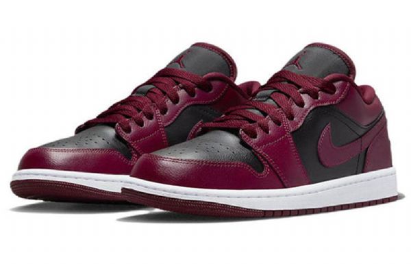 Nike Air Jordan 1 Low Tops Retro Basketball Sko Til Damer Burgundy Sort