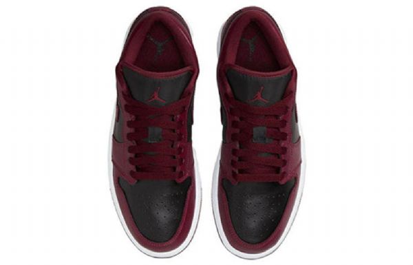 Nike Air Jordan 1 Low Tops Retro Basketball Sko Til Damer Burgundy Sort