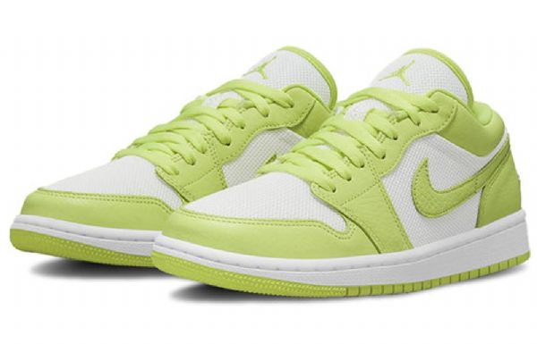 Nike Air Jordan 1 Low Tops Retro Basketball Sko Til Damer Grøn Hvid