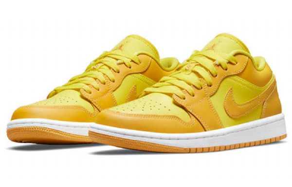 Nike Air Jordan 1 Low Tops Retro Basketball Sko Til Damer Gul