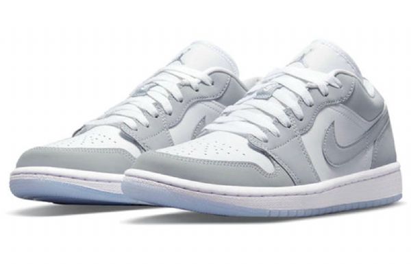 Nike Air Jordan 1 Low Tops Retro Basketball Sko Til Damer Hvid Grå