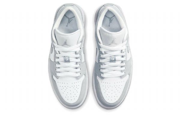 Nike Air Jordan 1 Low Tops Retro Basketball Sko Til Damer Hvid Grå