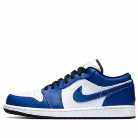 Nike Air Jordan 1 Low Tops Retro Basketball Sko Til Mænd Blå Hvid