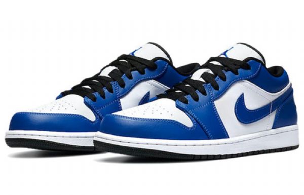 Nike Air Jordan 1 Low Tops Retro Basketball Sko Til Mænd Blå Hvid