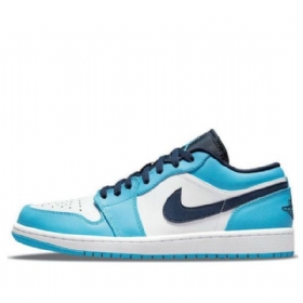 Nike Air Jordan 1 Low Tops Retro Basketball Sko Til Mænd Blå Hvid