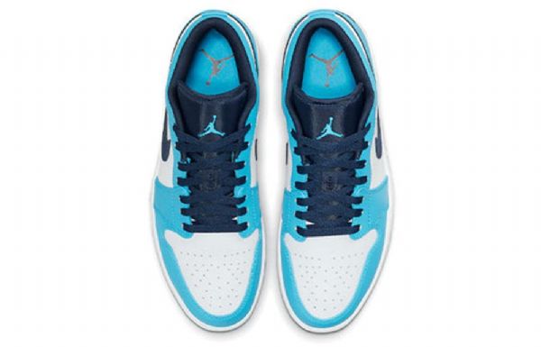 Nike Air Jordan 1 Low Tops Retro Basketball Sko Til Mænd Blå Hvid