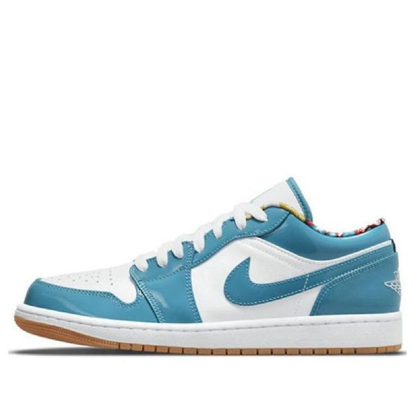 Nike Air Jordan 1 Low Tops Retro Basketball Sko Til Mænd Blå Hvid