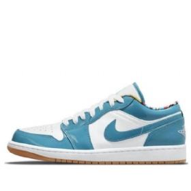 Nike Air Jordan 1 Low Tops Retro Basketball Sko Til Mænd Blå Hvid